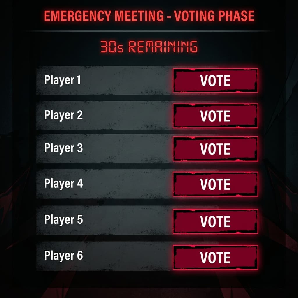 Guía Impostor Juego - Paso 4: 4. Vota al Impostor Ilustración del paso 4: 4. Vota al Impostor - Guía visual de cómo jugar a Impostor Juego