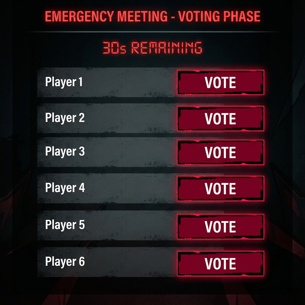 Guía Impostor Juego - Paso 4: 4. Vota al Impostor Ilustración del paso 4: 4. Vota al Impostor - Guía visual de cómo jugar a Impostor Juego